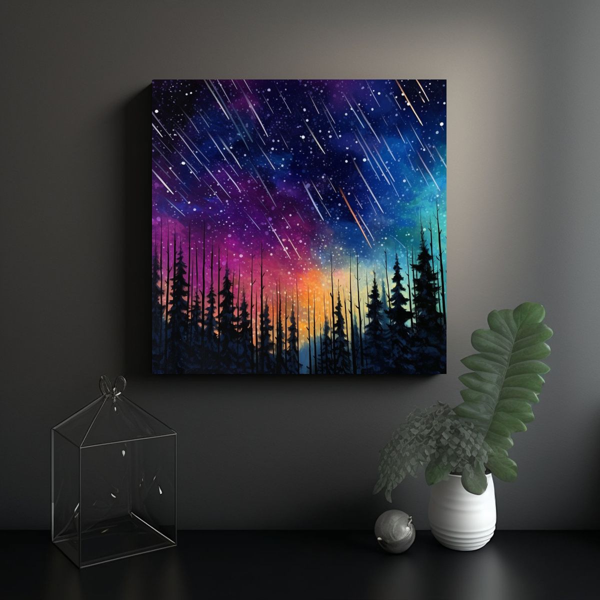 GENERICO - Cuadro Inspirador Noche Estrellada Con Cielo 50x50 Cm