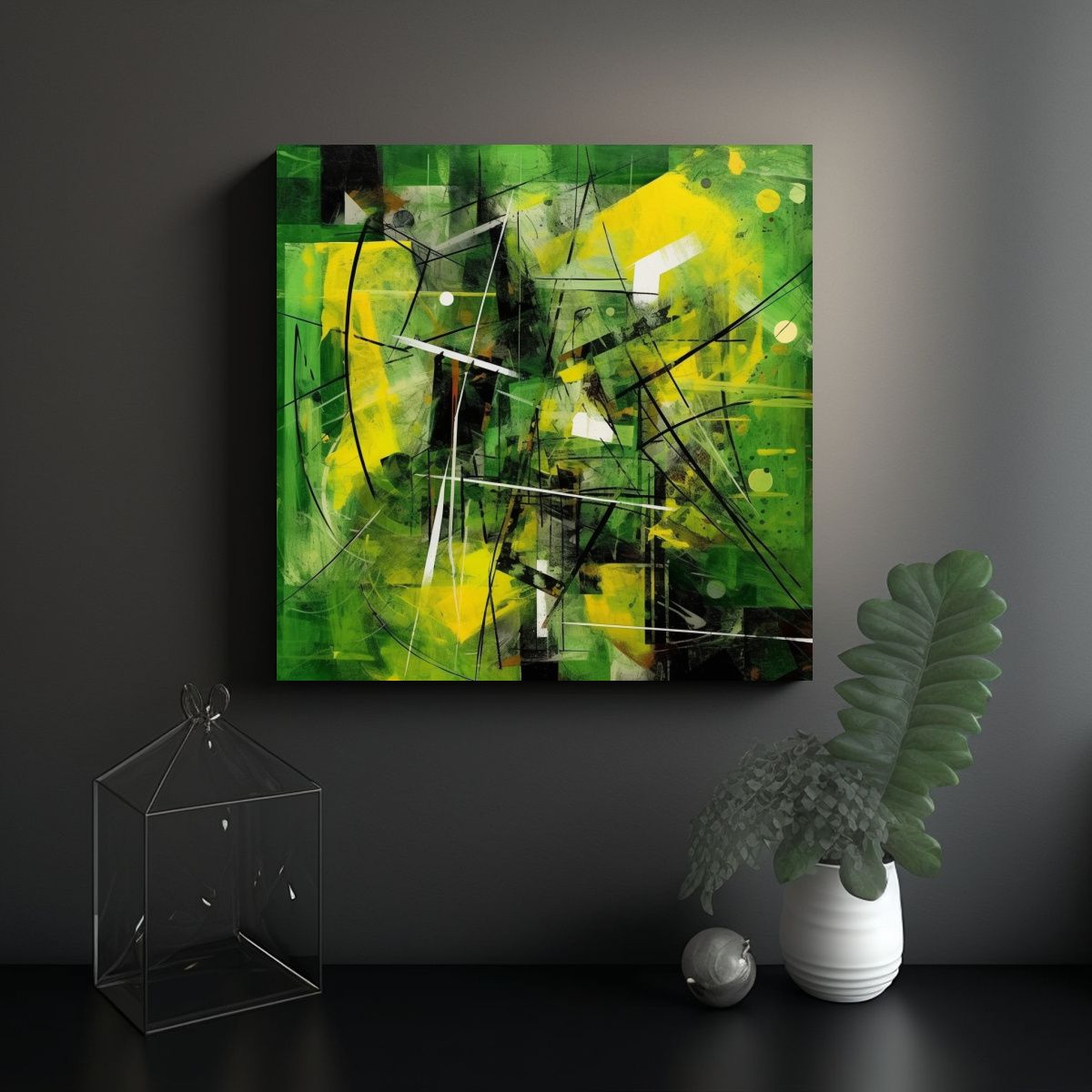 GENERICO - Cuadros Decorativos Abstractos De Figuras En Tela 60x60 Cm