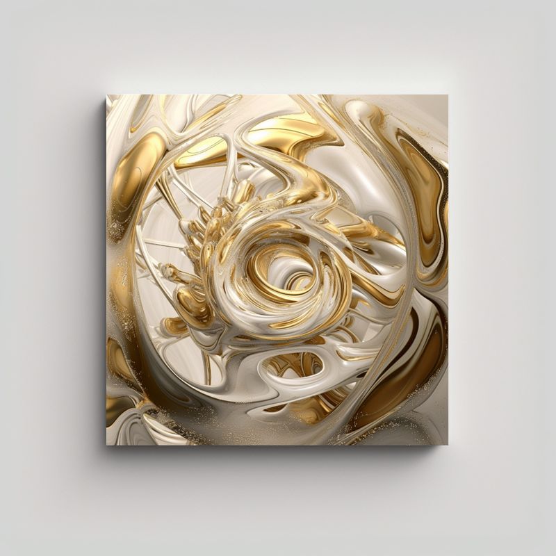 GENERICO - Pintura Decorativa Blancodorado Estilo Jesse 60x60 Cm