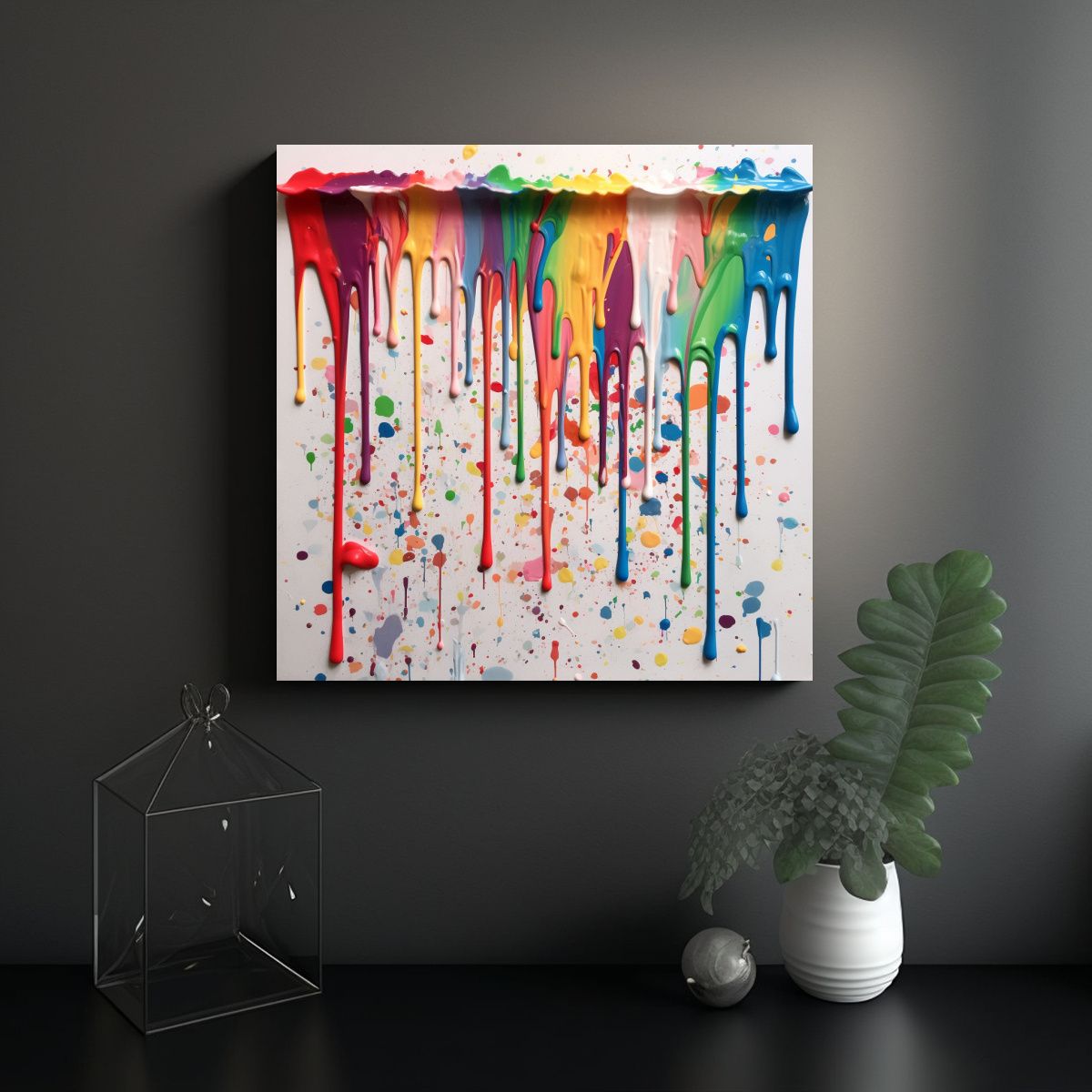 GENERICO - Tela En Bastidor Cuadrado Duradero Con Coloridos 90x90 Cm