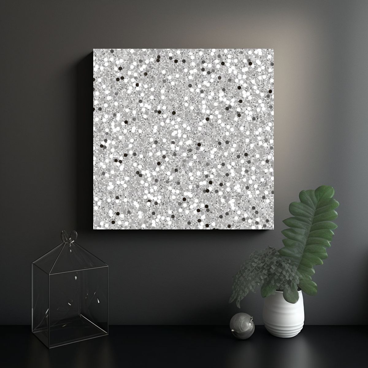 GENERICO - Fondo Brillante De Purpurina Blanca Para 60x60 Cm