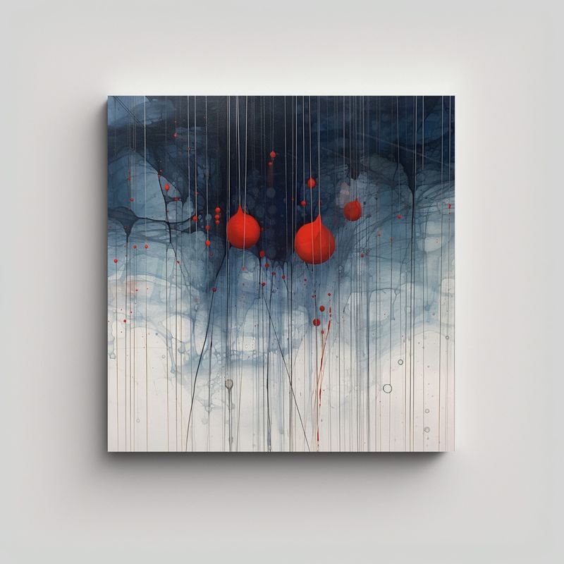 GENERICO - Pinturas Decorativas Majestuosas Líneas Azules 70x70 Cm
