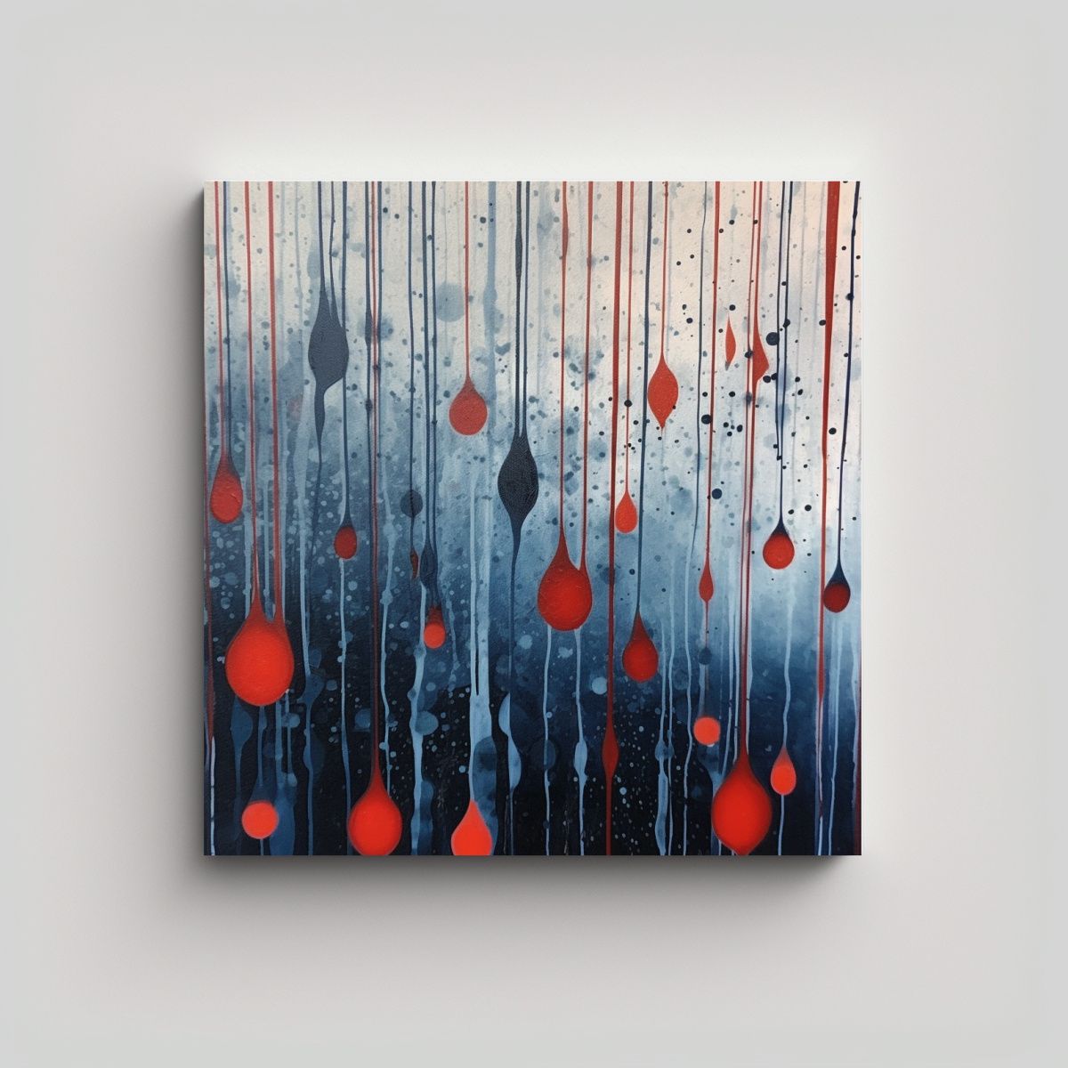 GENERICO - Cuadro Decorativo De Dormitorio Líneas Azules 80x80 Cm