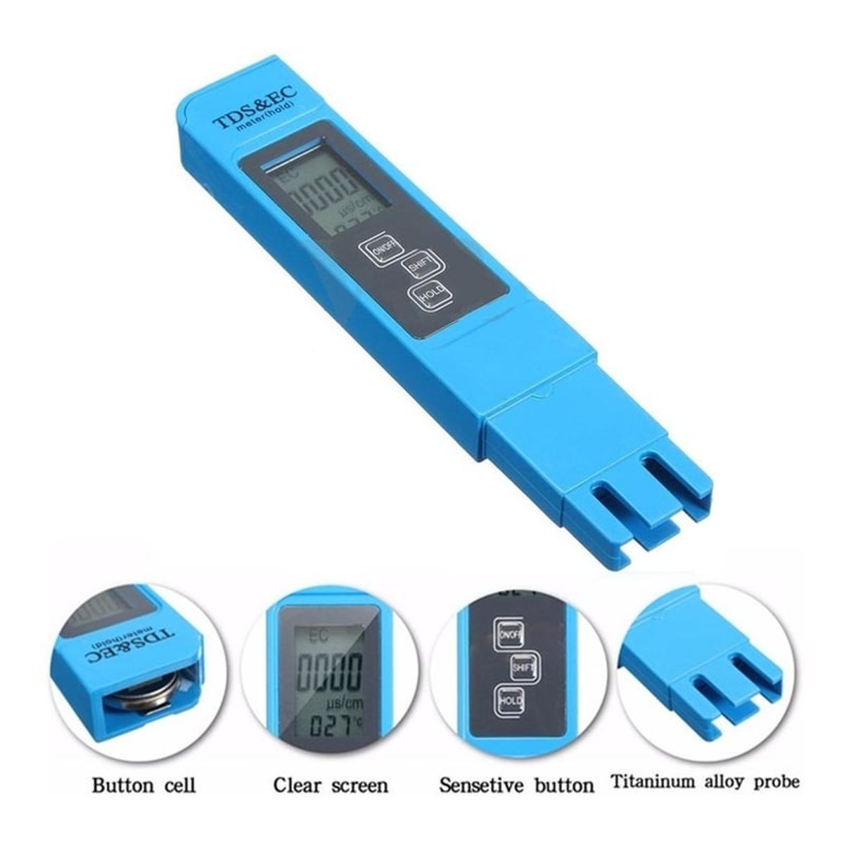 GENERICO - Medidor Digital de pH EC y TDS con Calibración Incluida