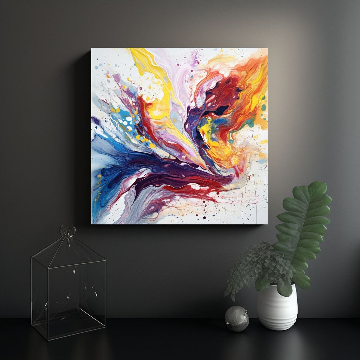 GENERICO - Pinturas Decorativas De La Convergencia De Formas 50x50 Cm