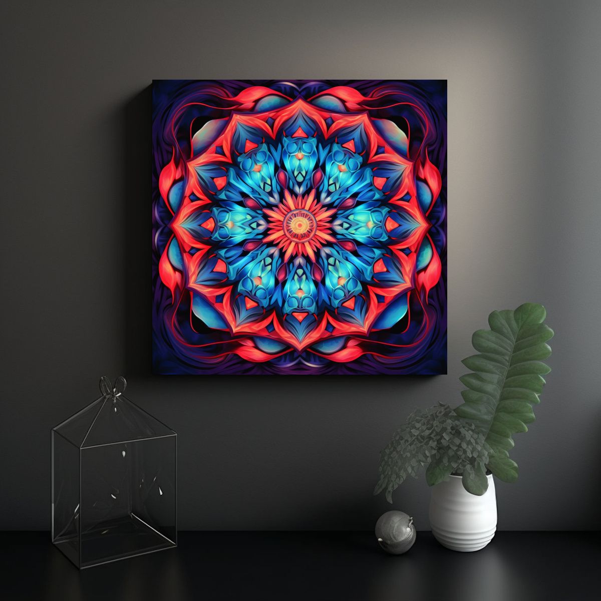 GENERICO - Cuadro Original Con Patrón Intenso De 80x80 Cm