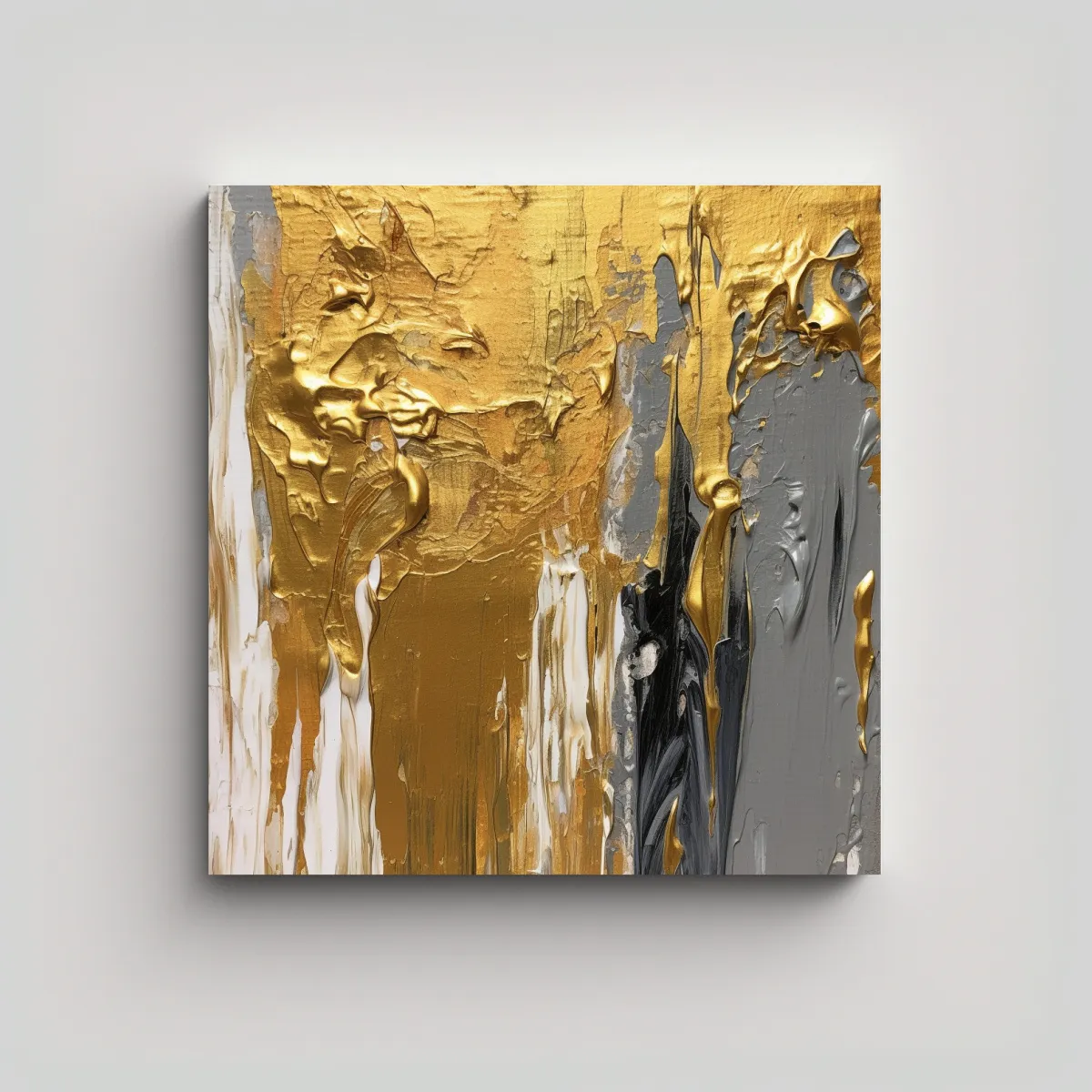 GENERICO - Pintura Acuarela Japonesa En Bastidor Con Oro Y 60x60 Cm