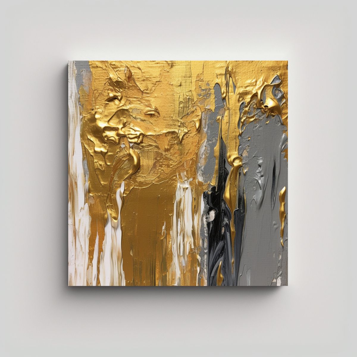 GENERICO - Pintura Acuarela Japonesa En Bastidor Con Oro Y 50x50 Cm
