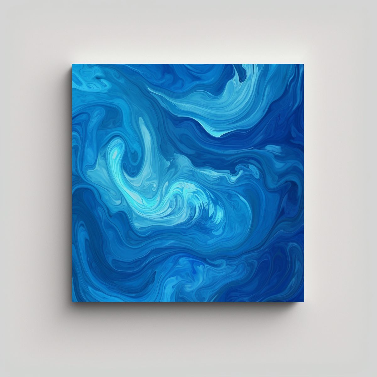 GENERICO - Pintura De Pared Abstracta Rectangular Fondo Azul 90x90 Cm