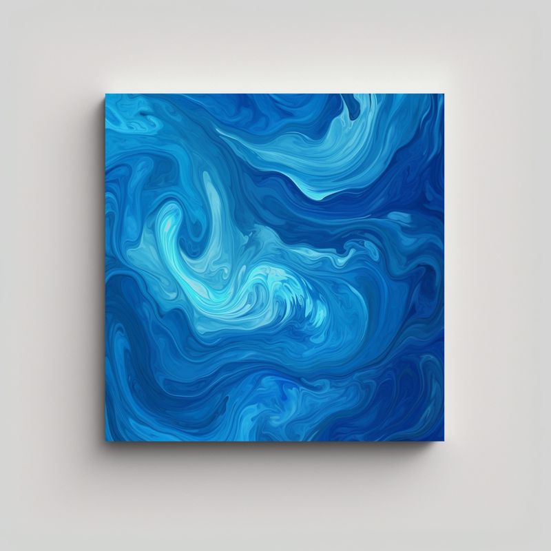 GENERICO - Pintura De Pared Abstracta Rectangular Fondo Azul 60x60 Cm