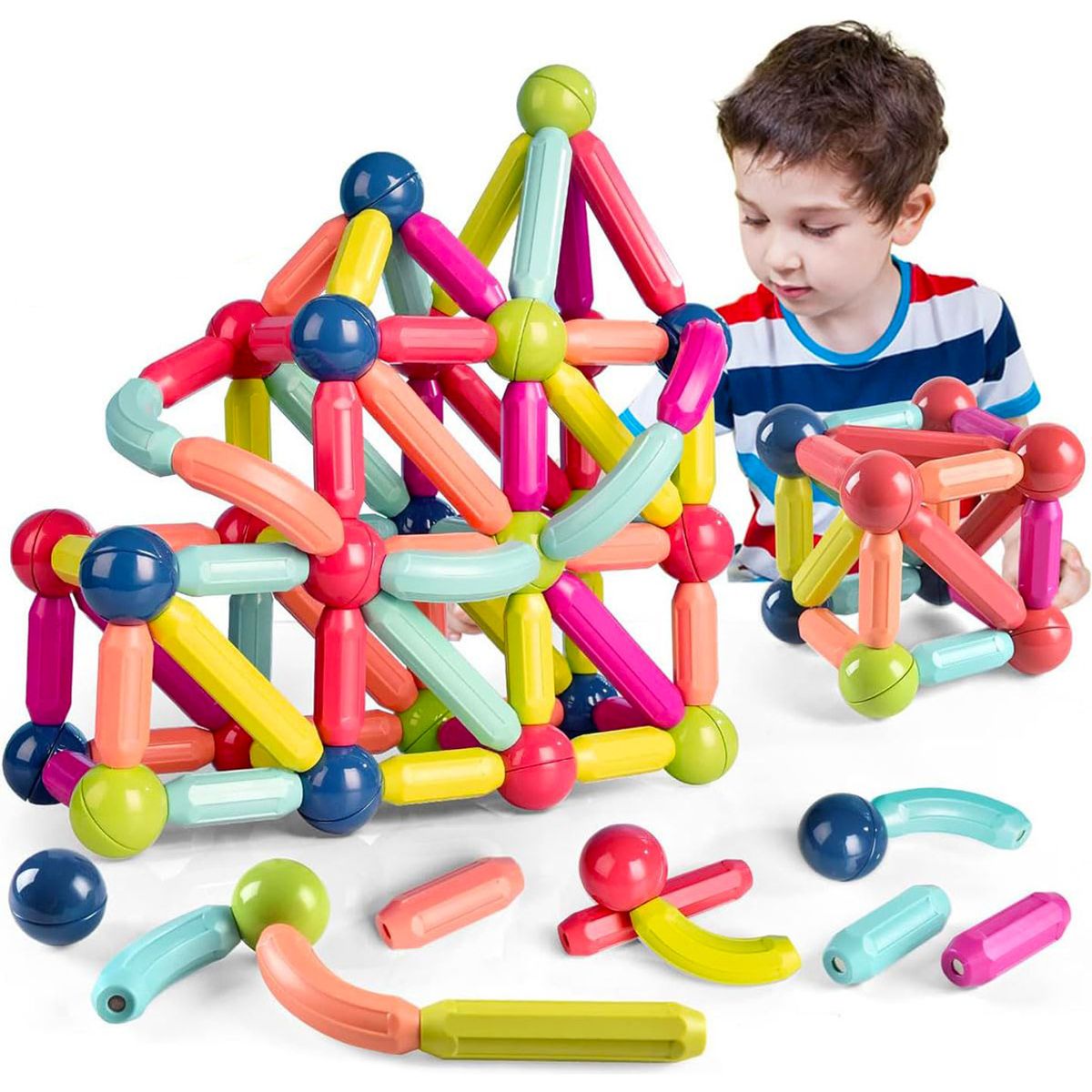 GENERICO - Juegos De Bloques De Construcción Magnéticos Para Niños 68pc