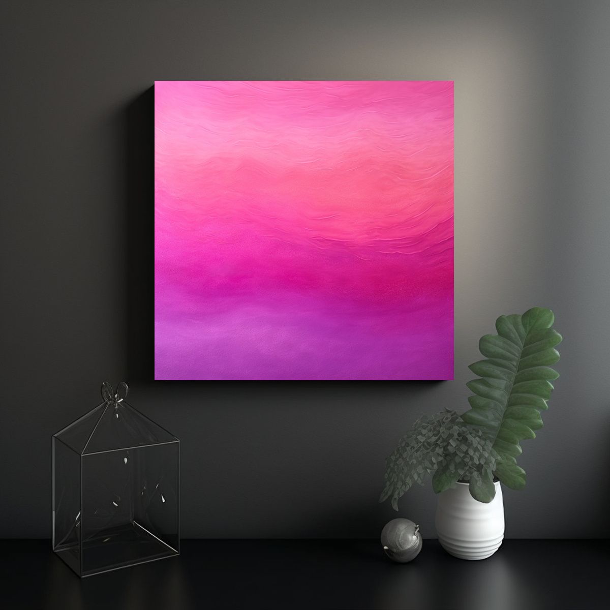 GENERICO - Cuadro Colores Mágico Degradado Rosa Y Púrpura 70x70 Cm