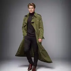 TIOZONEY - Abrigo a prueba de viento casual para hombres