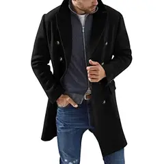TIOZONEY - Gabardina de cuello para hombres