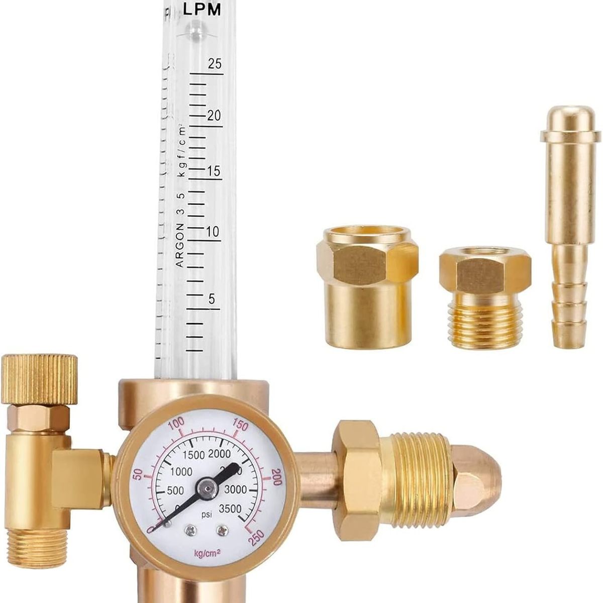 KUANGYE - Regulador Con Flujómetro Para Co2 Y Gas Argón 3500 Psi