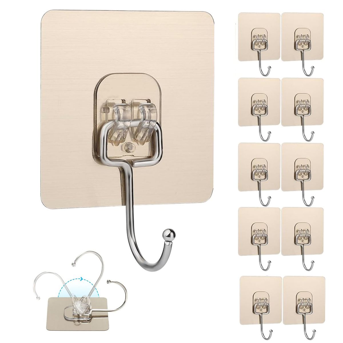 GENERICO - 10pcs Soporte De Pared Colgador Adhesivo Fuerte Para Baño