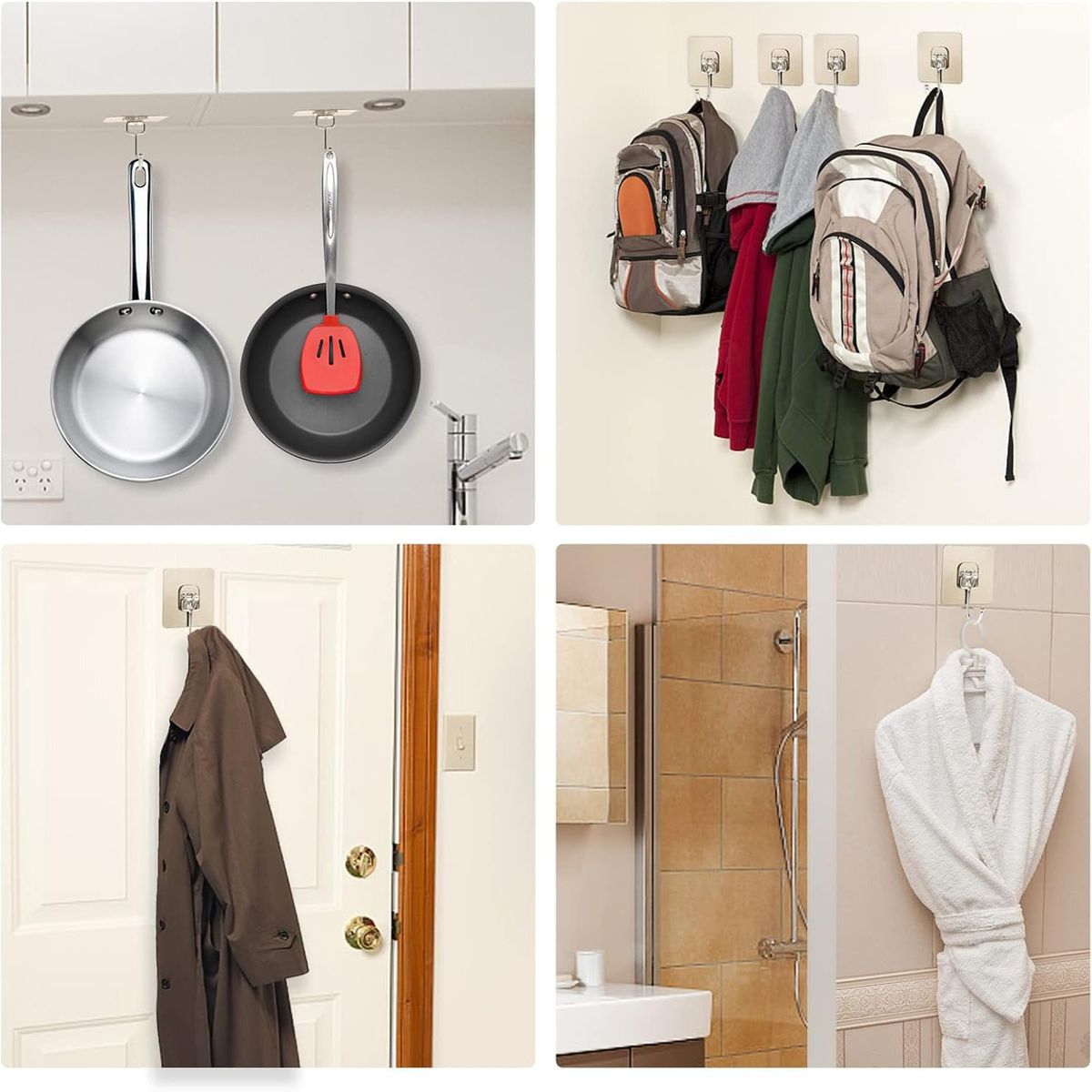 GENERICO - 10pcs Soporte De Pared Colgador Adhesivo Fuerte Para Baño