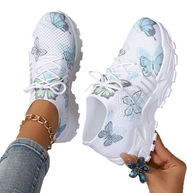 VATYERTY - Zapatillas deportivas bajas de punto transpirables de talla grande