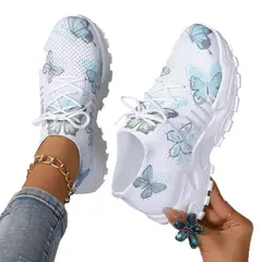 VATYERTY - Zapatillas deportivas bajas de punto transpirables de talla grande