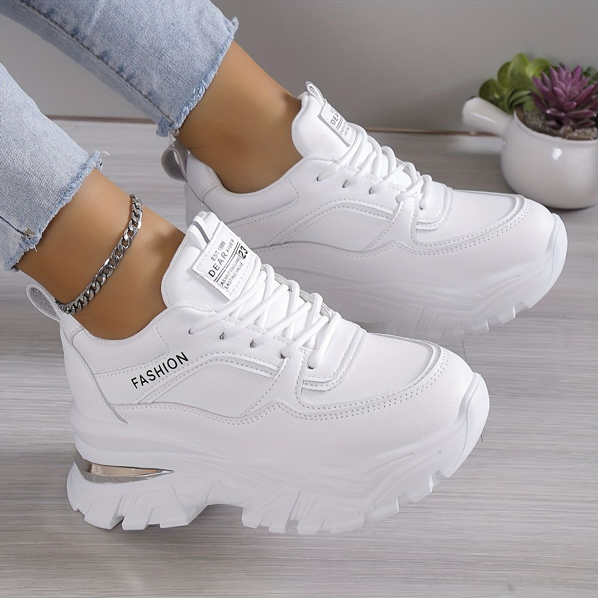 VATYERTY - Zapatillas blancas ligeras versátiles y elegantes para mujer