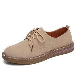 VATYERTY - Elegantes zapatos planos Oxford beige para mujer