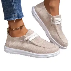 VATYERTY - Mocasines cómodos de tela sin cordones