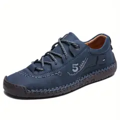 VATYERTY - Zapatos planos casuales para hombre con costuras hechas a mano