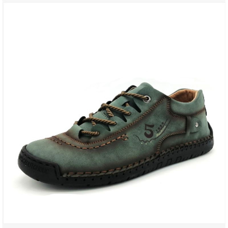 VATYERTY - Zapatos planos casuales para hombre con costuras hechas a mano