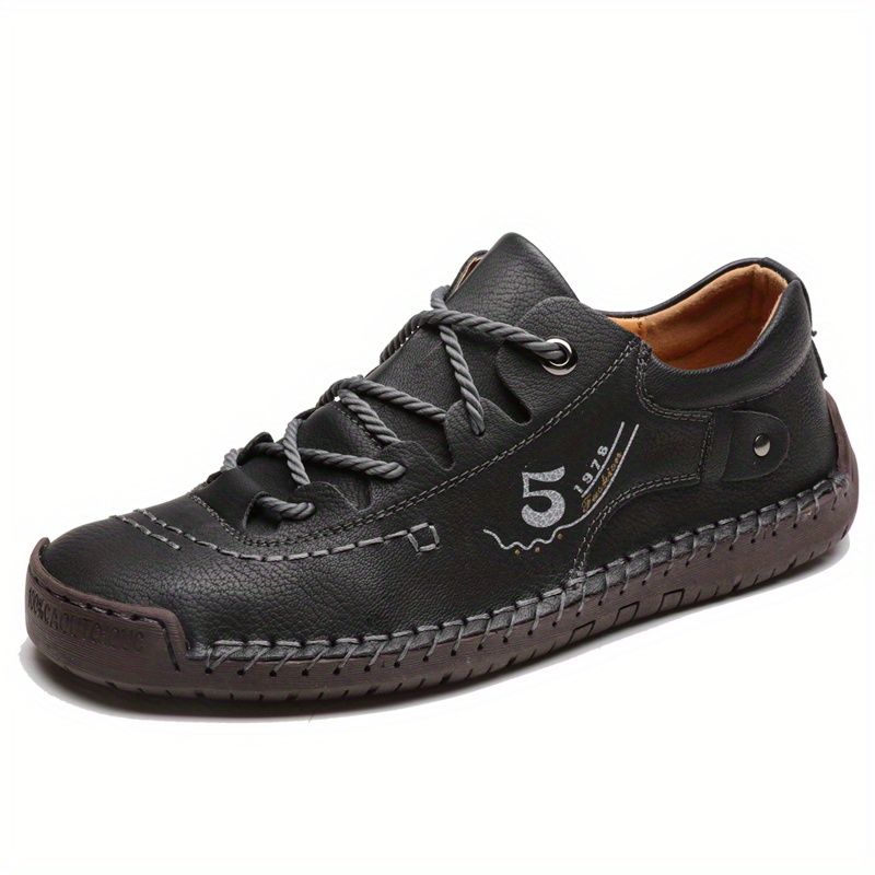 VATYERTY - Zapatos planos casuales para hombre con costuras hechas a mano
