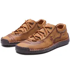 VATYERTY - Zapatos planos casuales para hombre con costuras hechas a mano