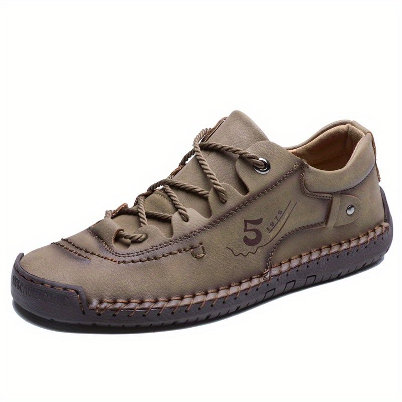 VATYERTY - Zapatos planos casuales para hombre con costuras hechas a mano