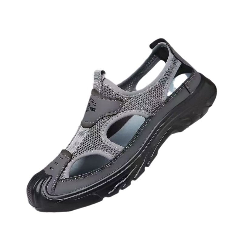 VATYERTY - Zapatos de verano transpirables de malla sin cordones para hombre