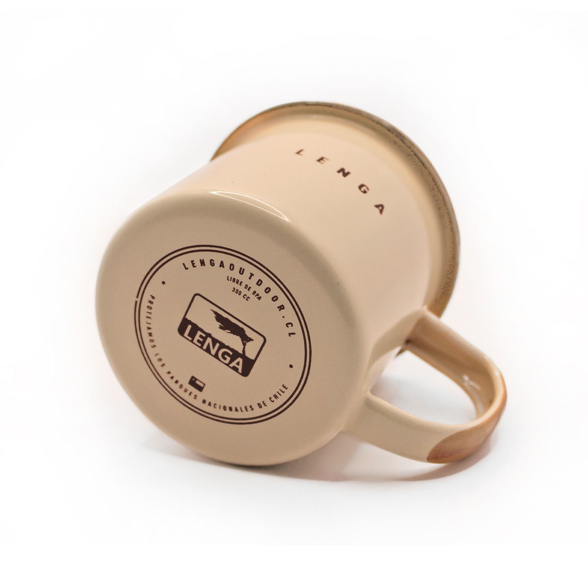 LENGA - Tazón Mug acero Esmaltado PN Base Las Torres Café Claro 330ml