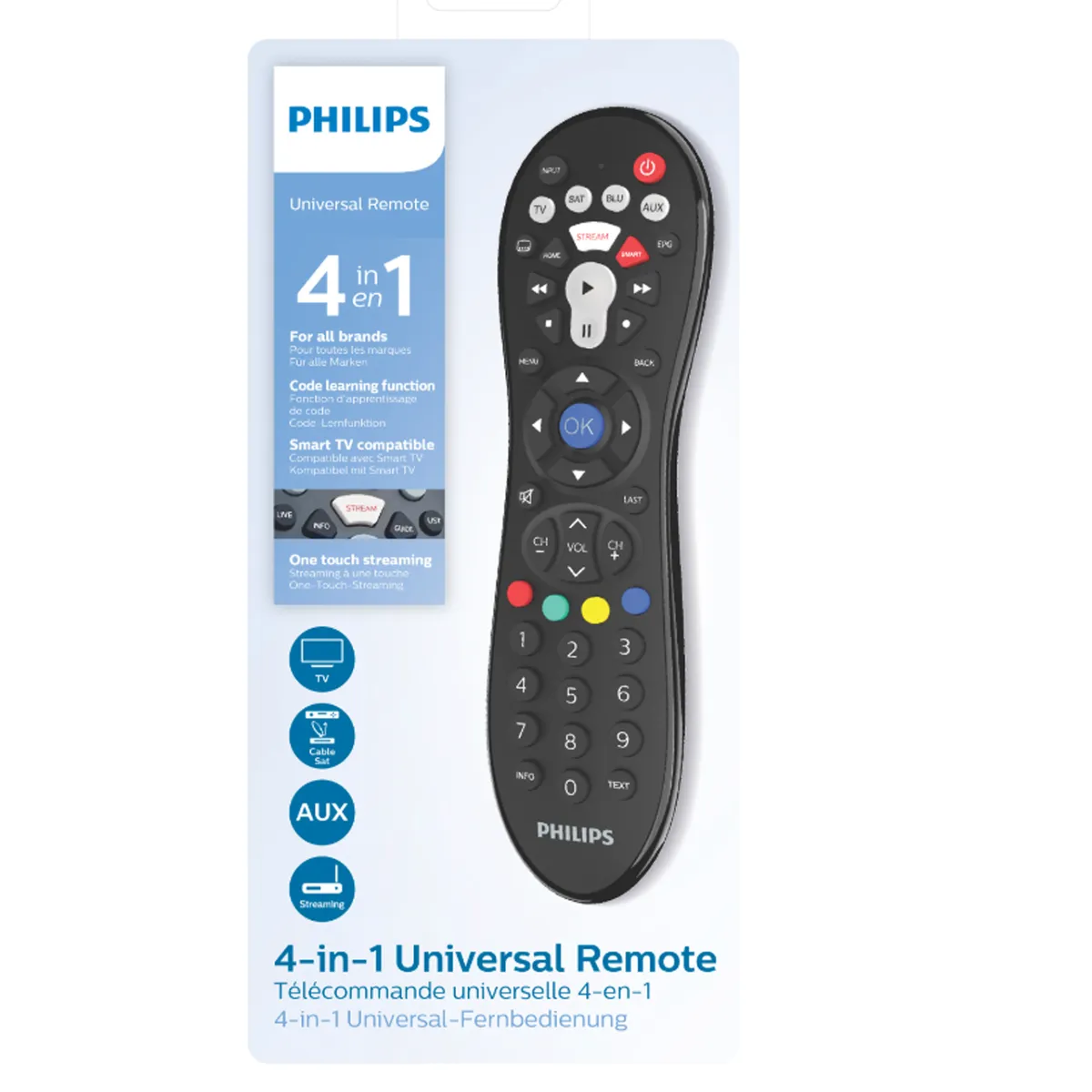 PHILIPS - Control Remoto Universal Philips 4 en 1 Funciones