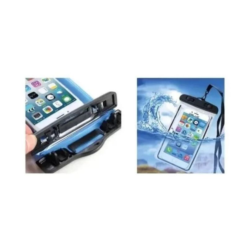 GENERICO - Funda impermeable para teléfonos universales azul