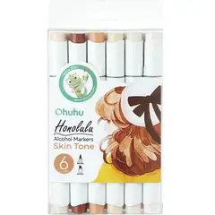 OHUHU - Marcadores al Alcohol Honolulu Set 6 Colores Piel