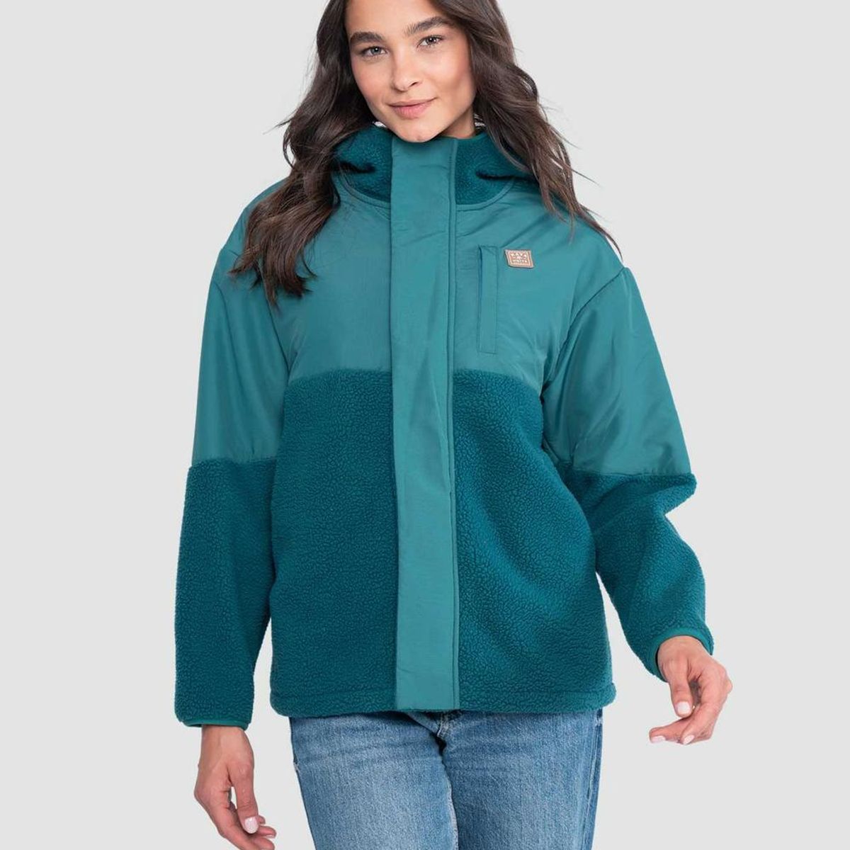 KAYA UNITE - Polerón Chiporro Mujer Hood Solid Petrol