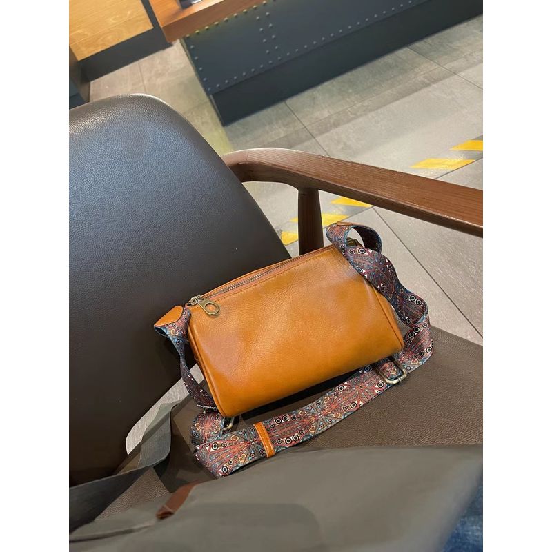 PUREPOWER - Bolso de almohada retro bolso bandolera de cuero genuino