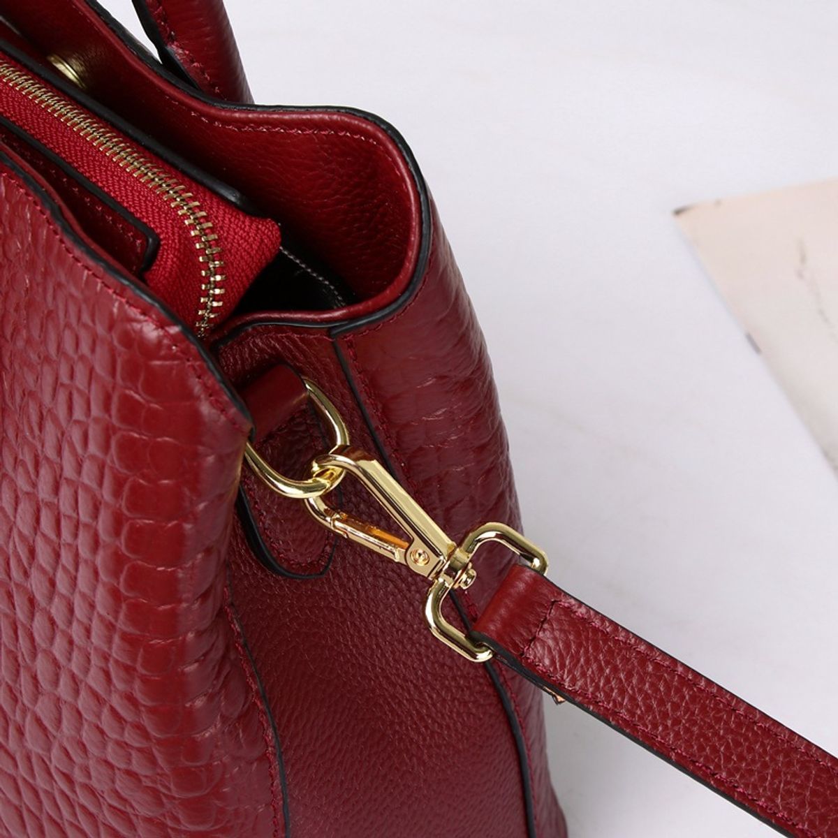 PUREPOWER - Bolso bandolera de mano bolso de mujer de cocodrilo