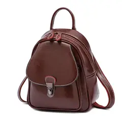 PUREPOWER - Mochila feminina de couro estilo casual com aba para mulheres