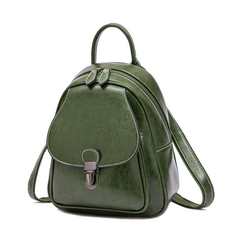 PUREPOWER - Mochila feminina de couro estilo casual com aba para mulheres