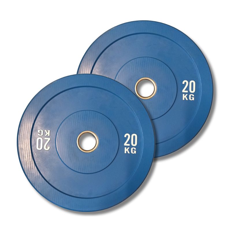 GENERICO - Par Discos Bumper 20 Kg Olímpicos Profesional