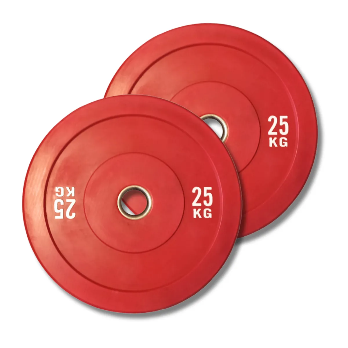 GENERICO - Par Discos Bumper 25 Kg Olímpicos Profesional