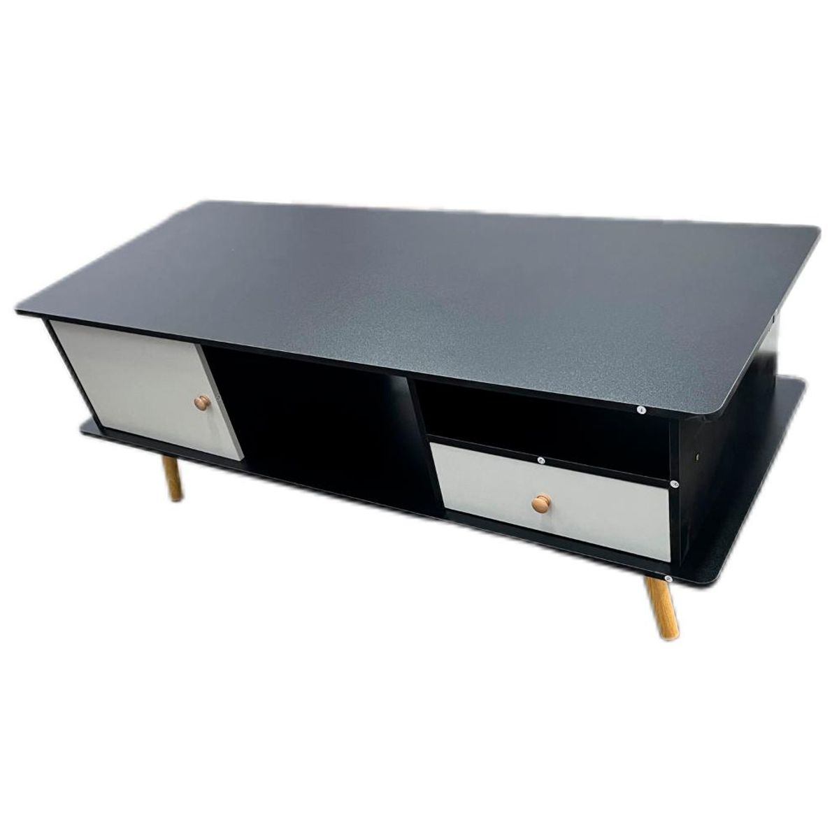 DETODOYMAS - Mesa De Centro 120x48x46cm con 2 cajones Chic Home - Negro