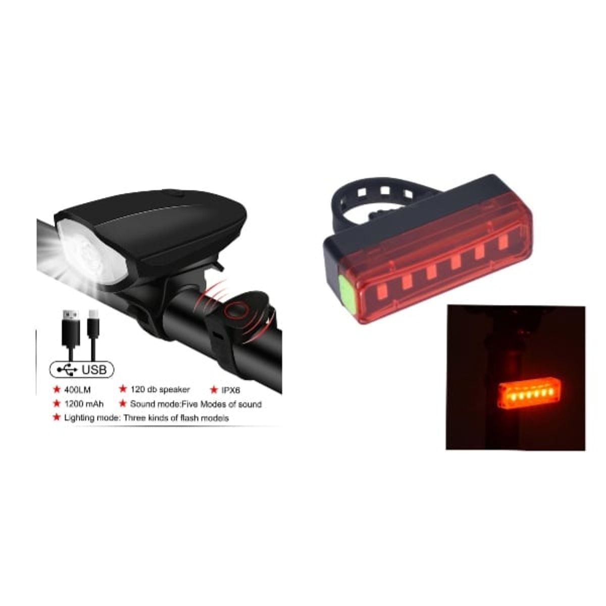 GENERICO - luces LED para bicicletas trasera y delantera