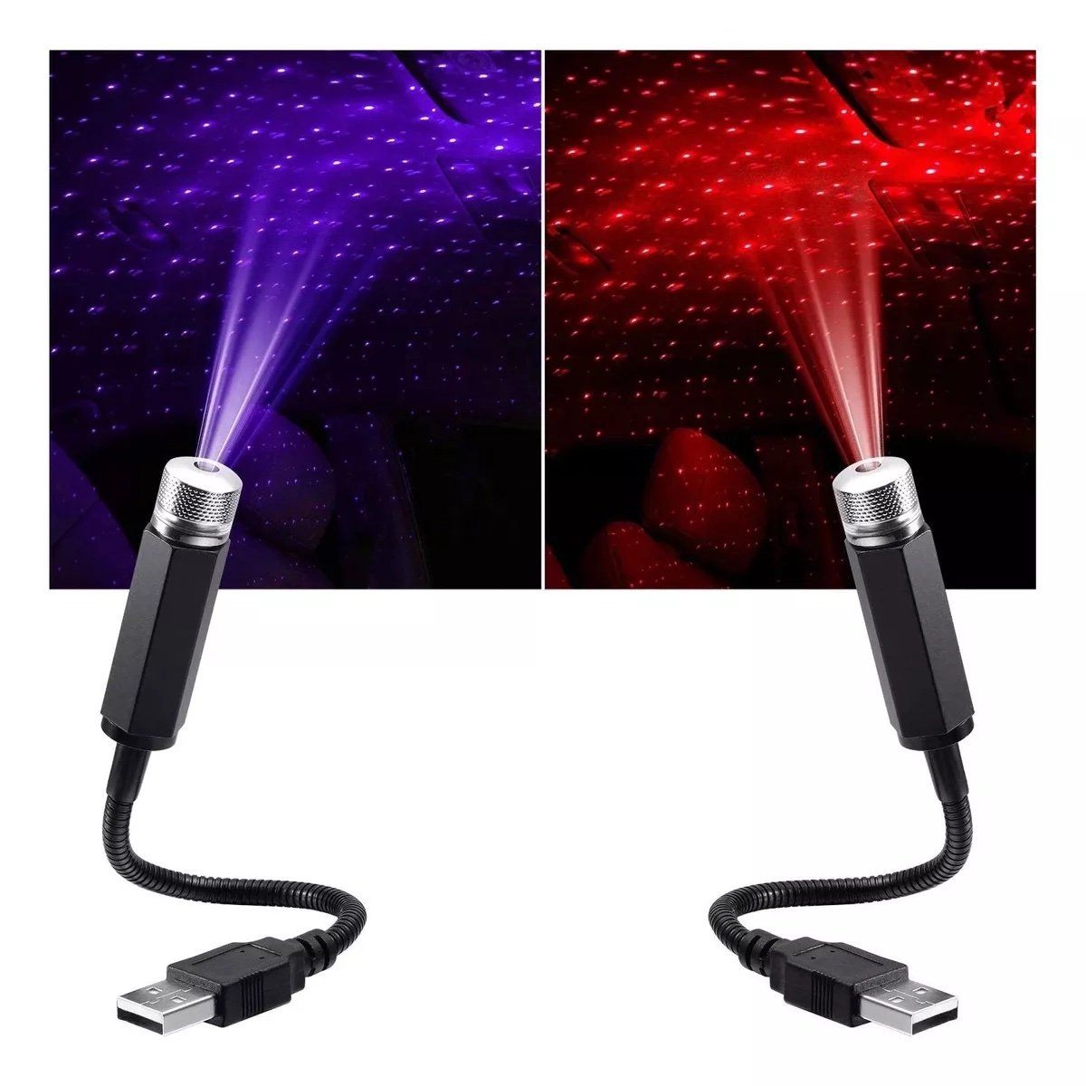 PUREPOWER - Mini Luz Led Estrella Coche Proyector Lámpara De Proyección-2PCS