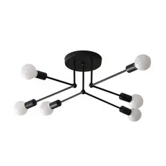 PUREPOWER - Iluminación Colgante Lámpara De Techo Moderna Con 6 Luces