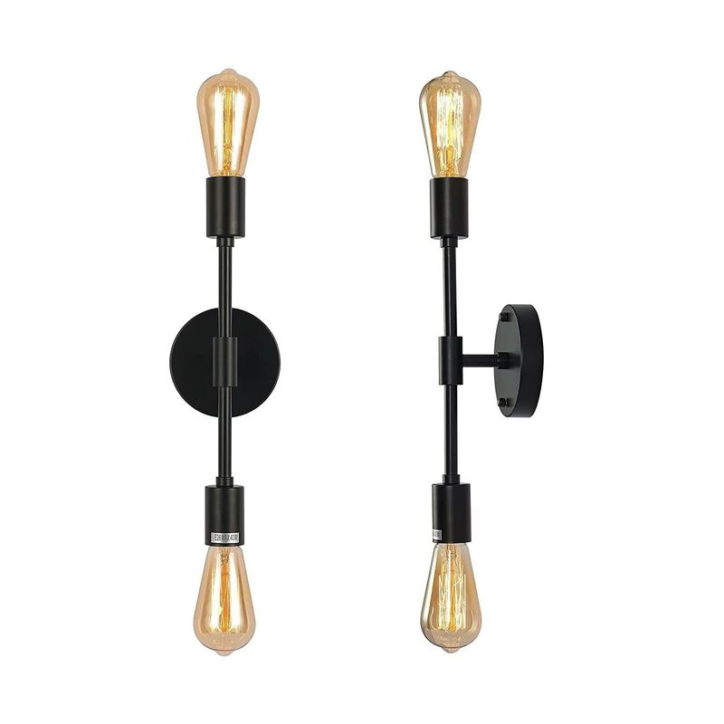 PUREPOWER - Led lámpara De techo Vintage Sala Pasillo Negro