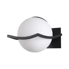 MMDH - Aplique luna de hierro de vidrio para dormitorio Negro.