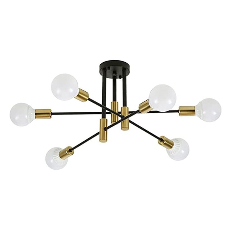 PUREPOWER - Lámpara De Techo Moderna De Lujo Para El Hogar -Negro Y Dorado 6